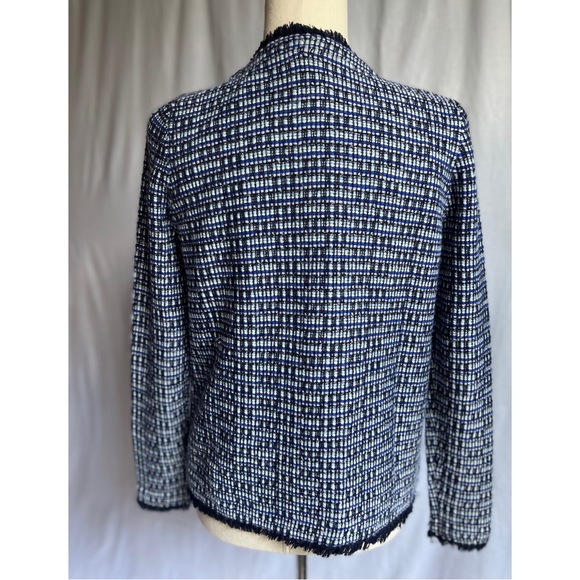 J.CREW Small Navy and Black Wool Woven Patterned Blazer/Jacket - Picture 4 of 6